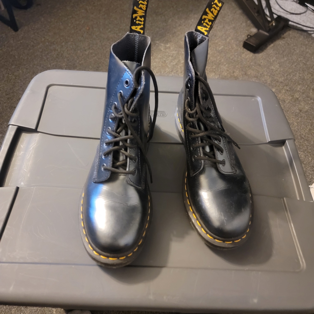 Dr. Martens Two-Tone Black and Blue Boots